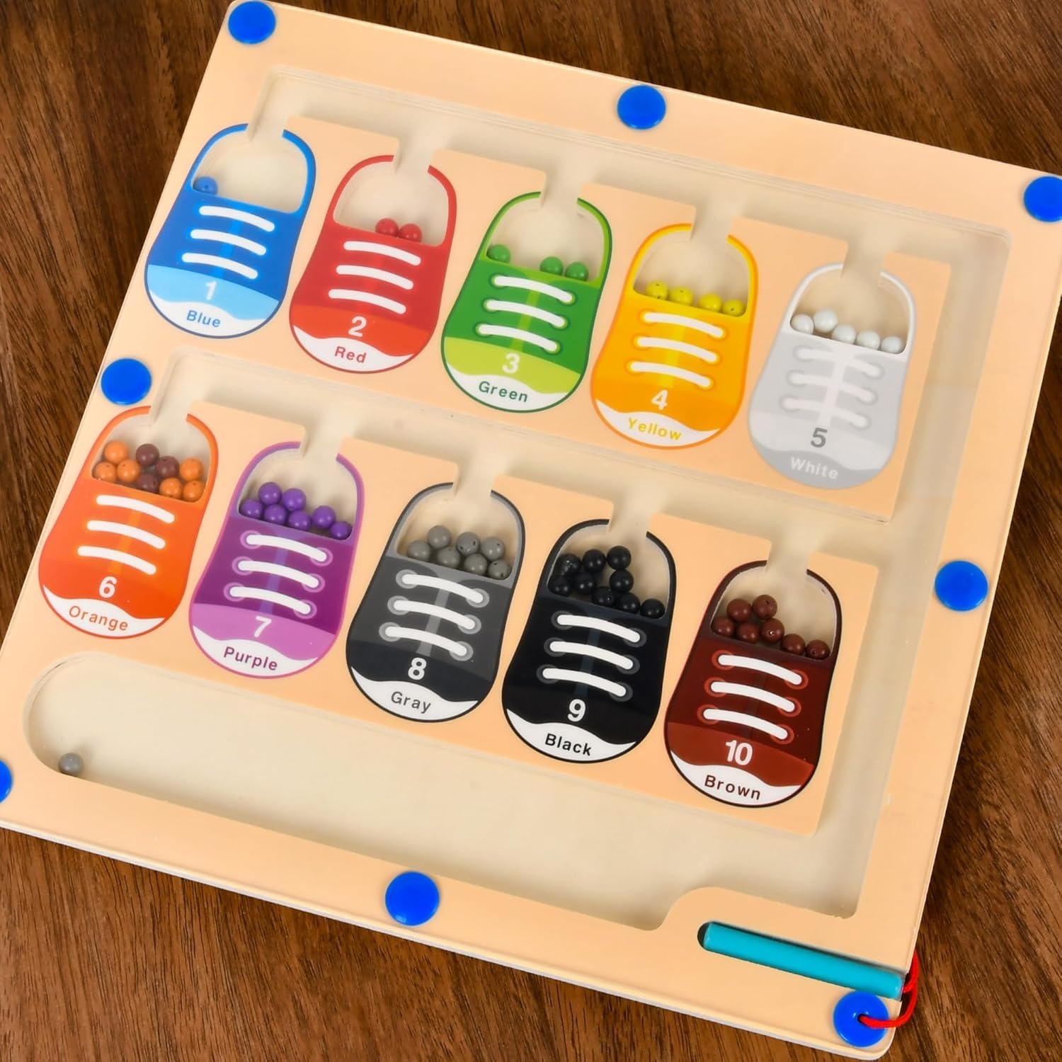 Vista 8 de Juego De Laberinto De Madera Montessori - DISEÑO: ZAPATO